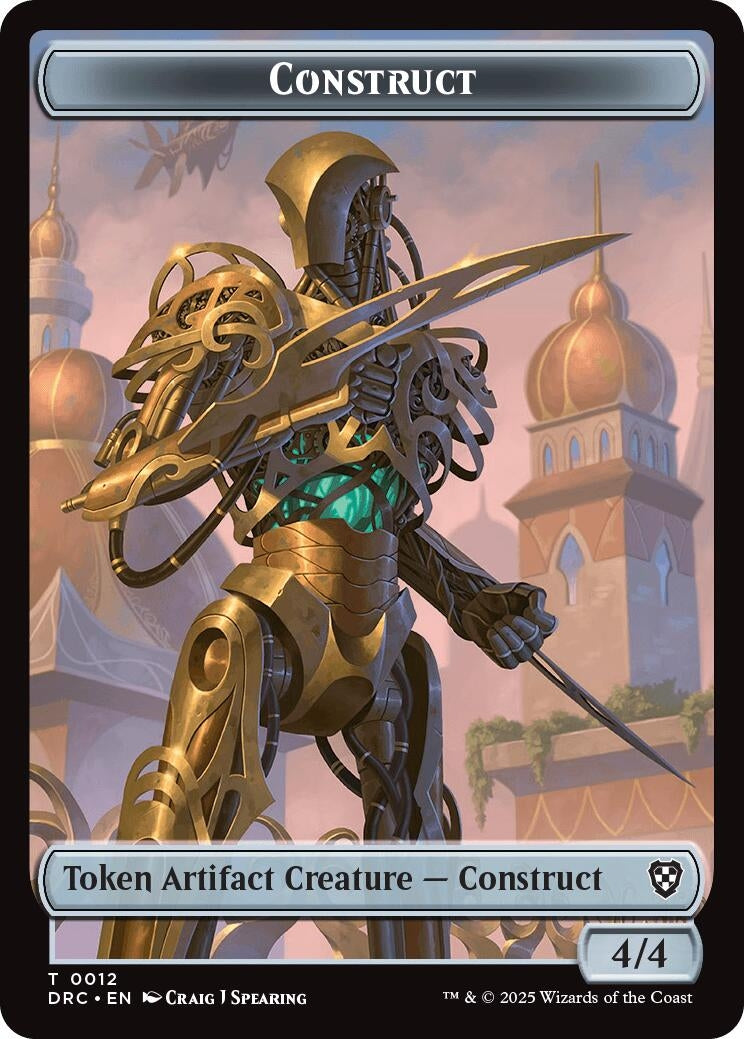 Image for Construct // Golem (0013) Double-Sided Token (12 // 13) (Commander: Aetherdrift) - Magic: The Gathering