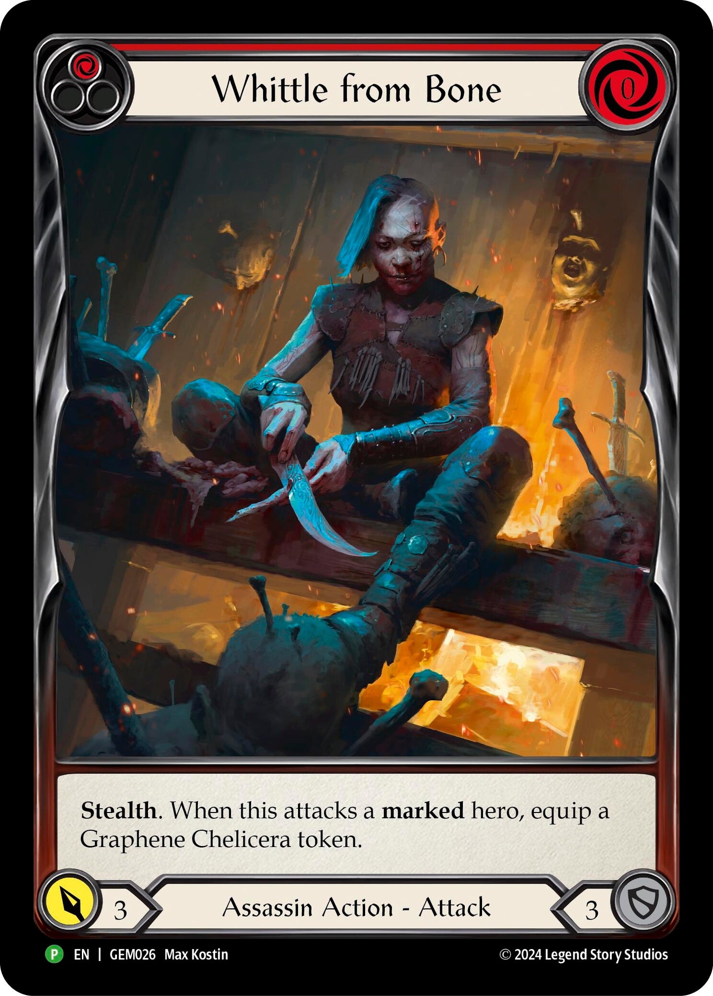 Image for Whittle from Bone (Red) (GEM026) - Flesh and Blood TCG