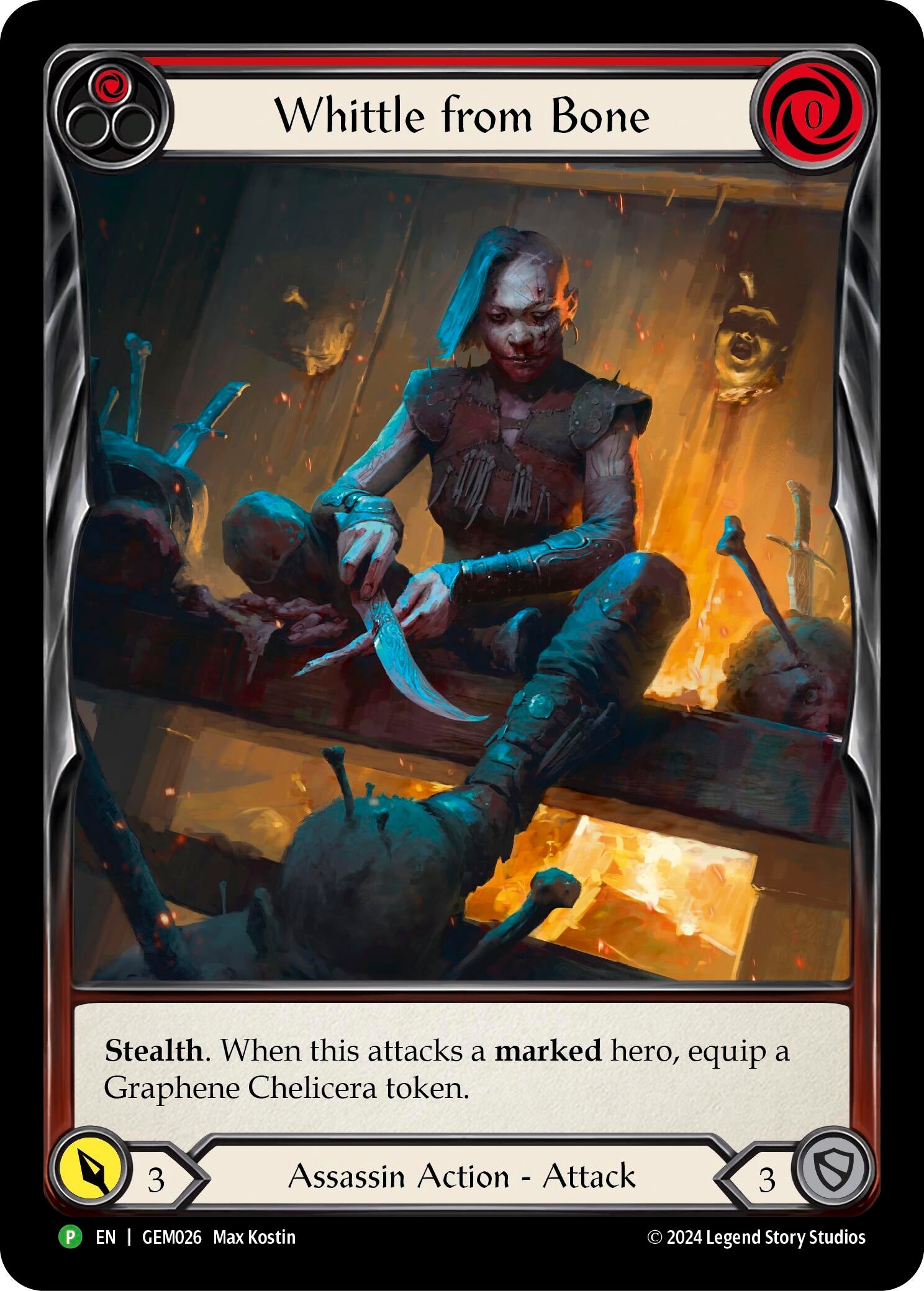 Image for Whittle from Bone (Red) (GEM026) - Flesh and Blood TCG