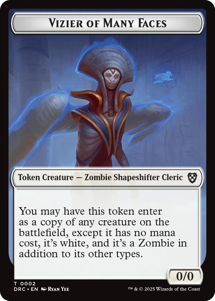 Image for Vizier of Many Faces // Zombie (0003) Double-Sided Token (2 // 3) (Commander: Aetherdrift) - Magic: The Gathering