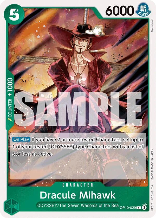 Image for Dracule Mihawk (OP10-029) (Royal Blood) - One Piece Card Game