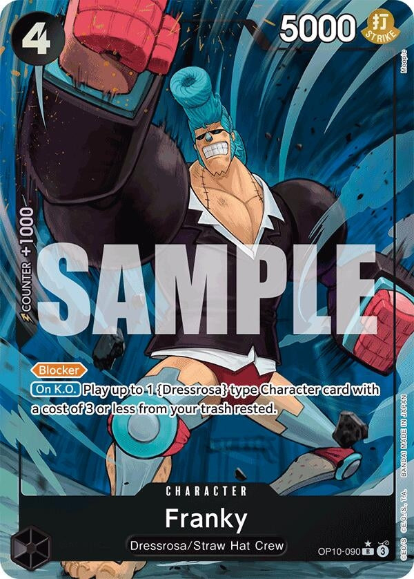 Image for Franky (090) (Parallel) (OP10-090) (Royal Blood) - One Piece Card Game