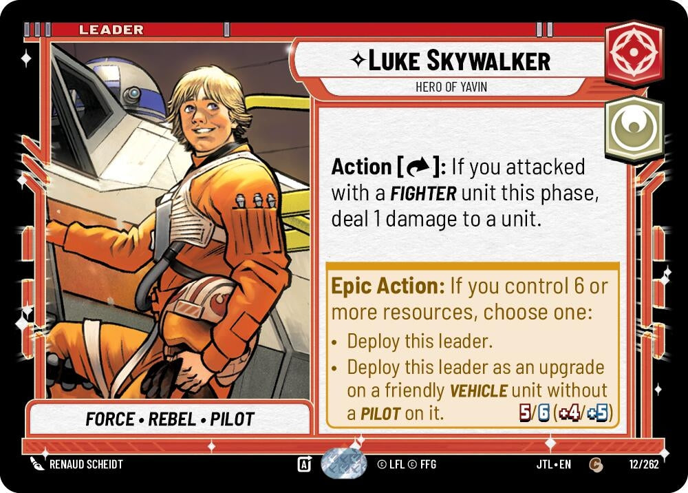 Image for Luke Skywalker - Hero of Yavin (012/262) (Jump to Lightspeed) - Star Wars: Unlimited