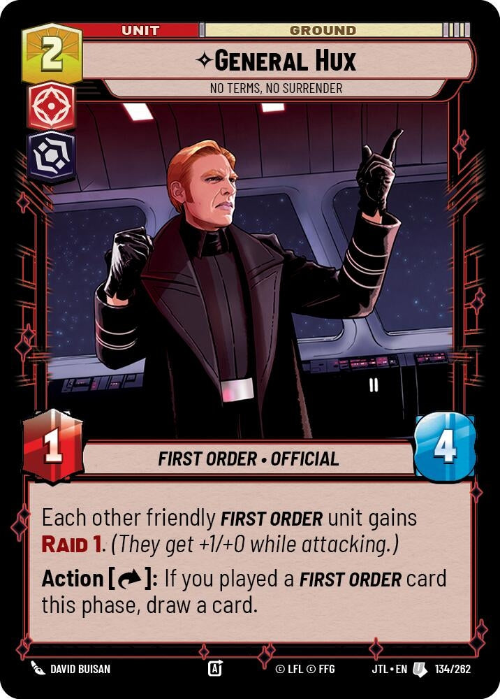 Image for General Hux - No Terms, No Surrender (134/262) (Jump to Lightspeed) - Star Wars: Unlimited