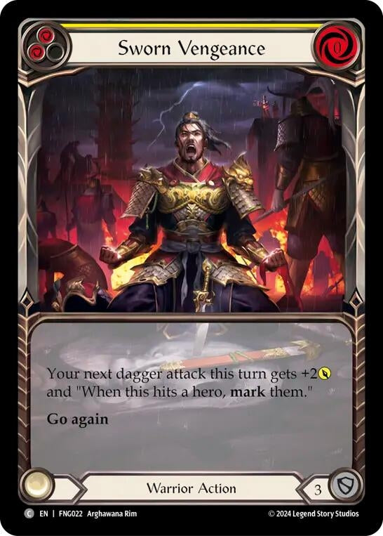 Image for Sworn Vengeance (Yellow) (Extended Art) (FNG022) (Blitz Deck: The Hunted - Fang) - Flesh and Blood TCG