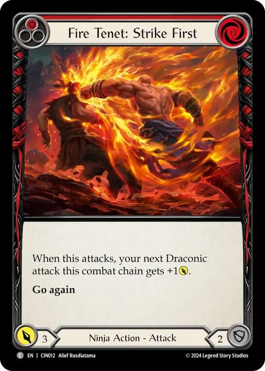Image for Fire Tenet: Strike First (Red) (CIN012) (Blitz Deck: The Hunted - Cindra) - Flesh and Blood TCG