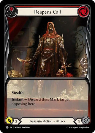 Image for Reaper's Call (Red) (Extended Art) (WOD011) (Blitz Deck: The Hunted - Arakni, Web of Deceit) - Flesh and Blood TCG