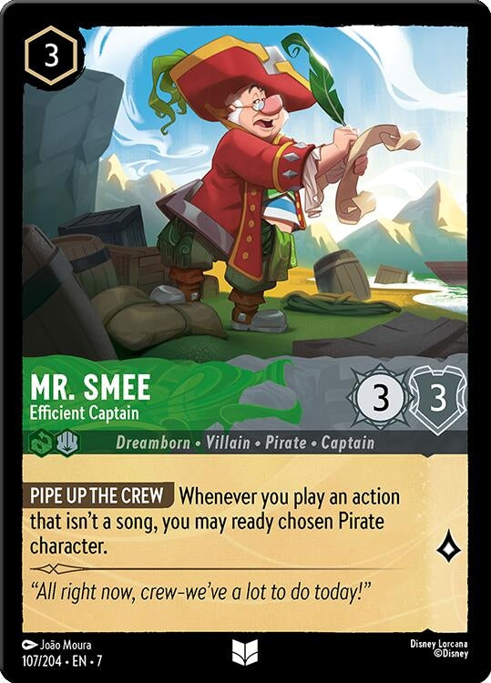 Image for Mr. Smee - Efficient Captain (107/204) [Archazia's Island] - Disney Lorcana