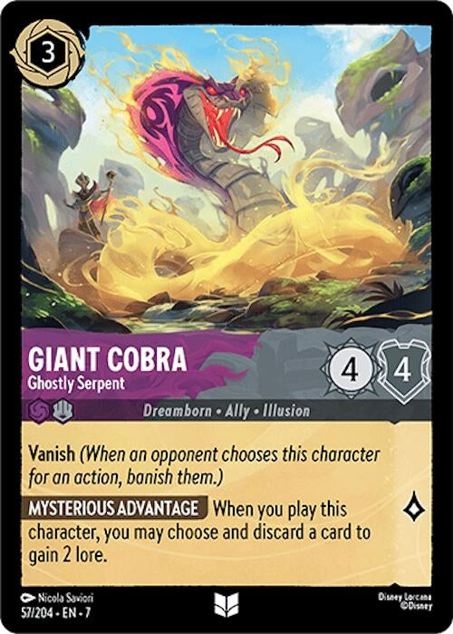 Image for Giant Cobra - Ghostly Serpent (57/204) [Archazia's Island] - Disney Lorcana