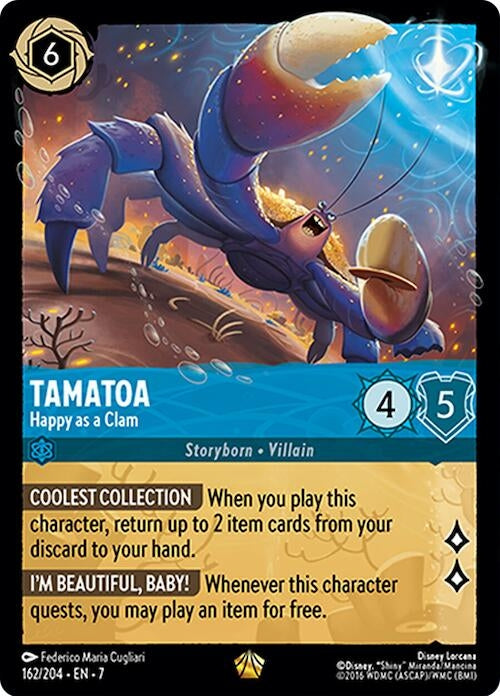 Image for Tamatoa - Happy as a Clam (162/204) [Archazia's Island] - Disney Lorcana