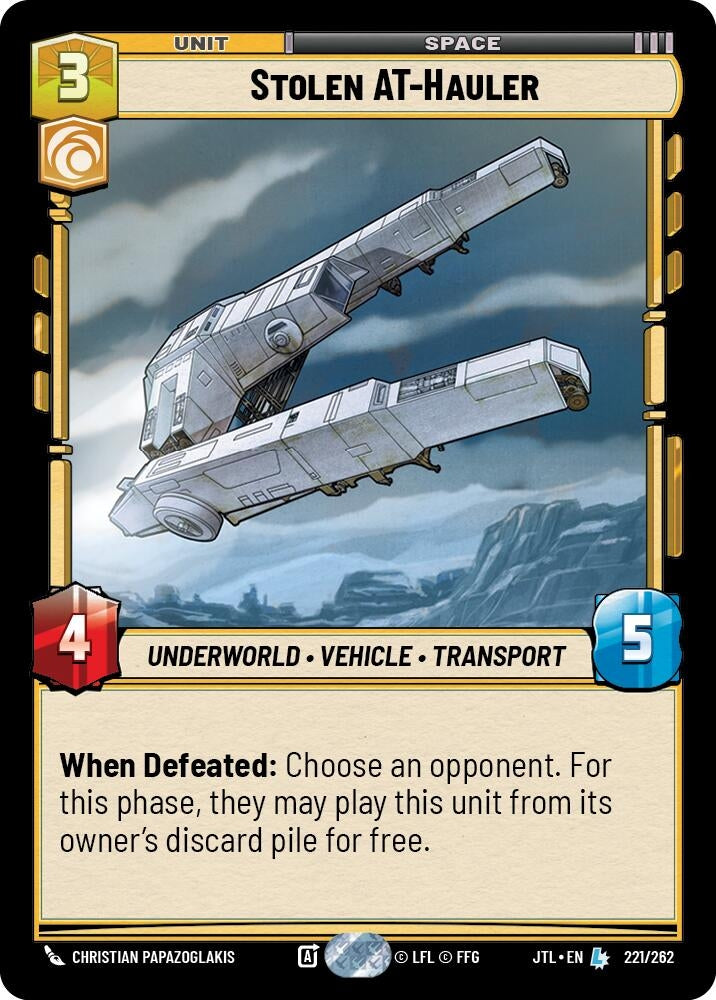 Image for Stolen AT-Hauler (221/262) (Jump to Lightspeed) - Star Wars: Unlimited