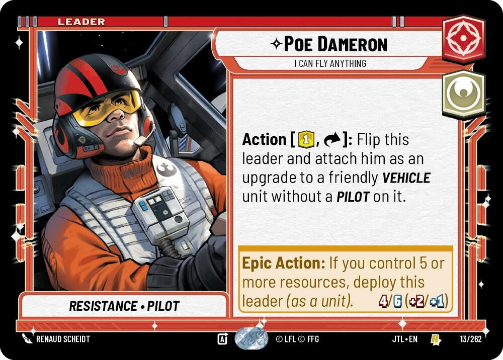 Image for Poe Dameron - I Can Fly Anything (013/262) (Jump to Lightspeed) - Star Wars: Unlimited