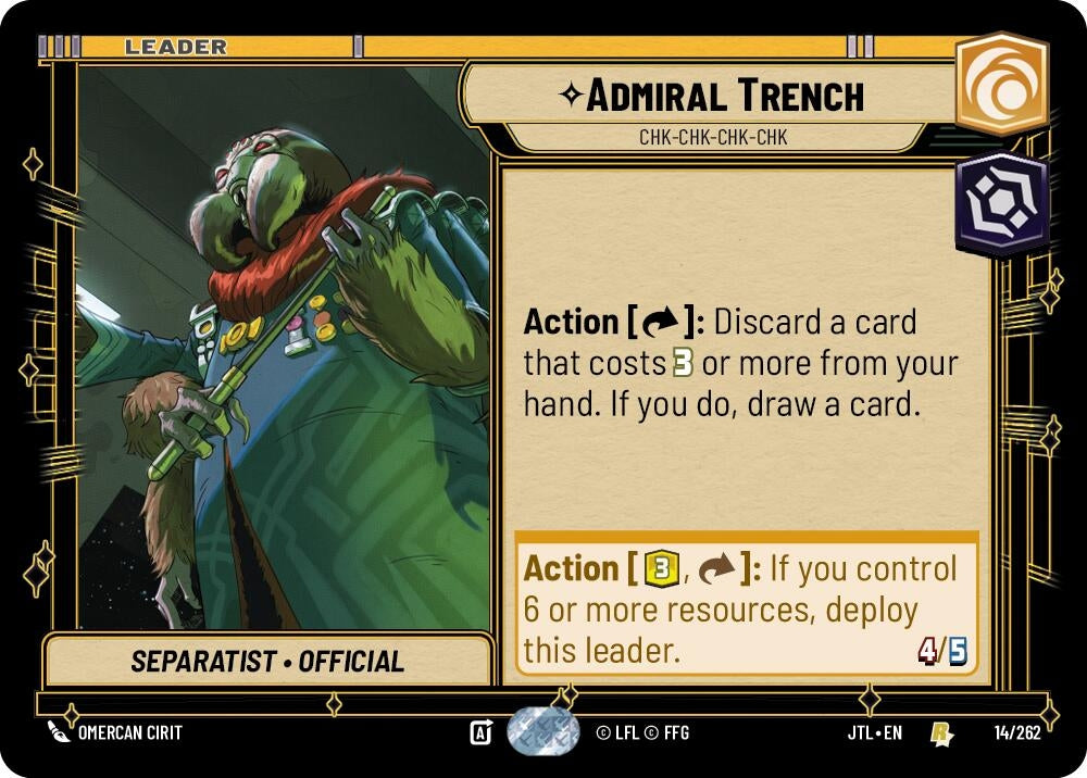 Image for Admiral Trench - Chk-chk-chk-chk (014/262) (Jump to Lightspeed) - Star Wars: Unlimited