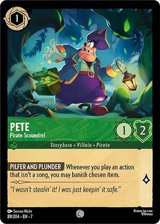 Image for Pete - Pirate Scoundrel (89/204) [Archazia's Island] - Disney Lorcana