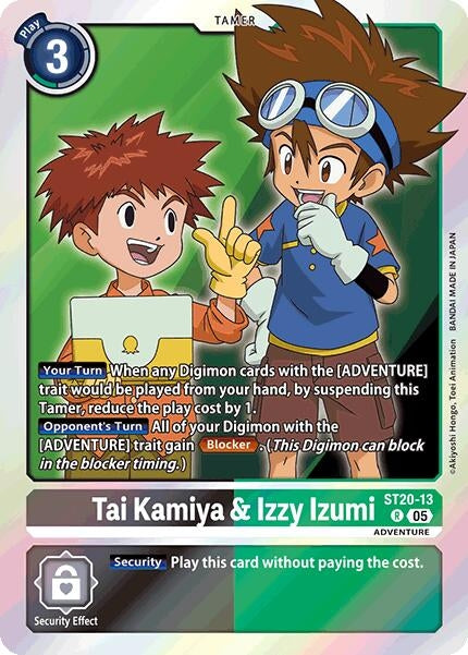Image for Tai Kamiya & Izzy Izumi (ST20-13 R) (Starter Deck 20: Protector of Light) - Digimon Card Game