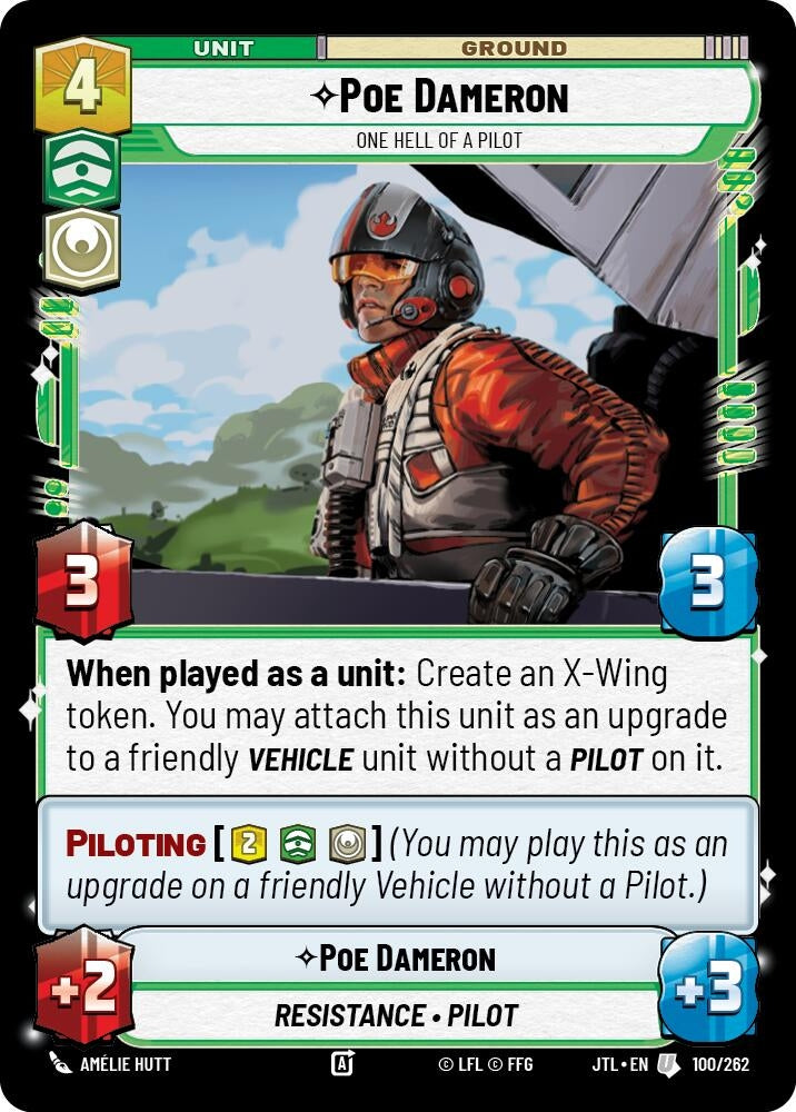 Image for Poe Dameron - One Hell of a Pilot (100/262) (Jump to Lightspeed) - Star Wars: Unlimited