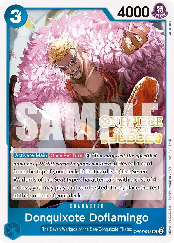 Image for Donquixote Doflamingo (Judge Pack Vol. 5) (OP07-048) (One Piece Promotion Cards) - One Piece Card Game