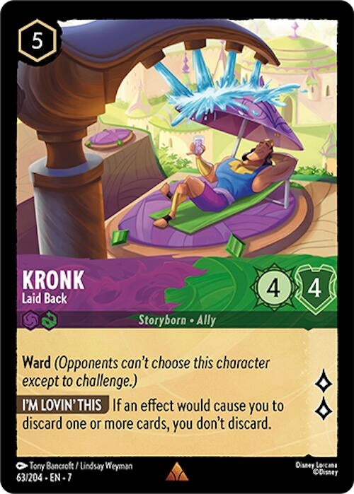 Image for Kronk - Laid Back (63/204) [Archazia's Island] - Disney Lorcana