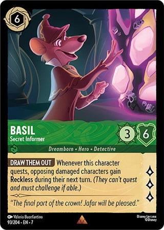 Image for Basil - Secret Informer (93/204) [Archazia's Island] - Disney Lorcana