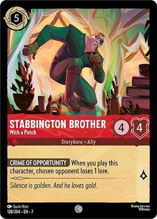 Image for Stabbington Brother - With a Patch (128/204) [Archazia's Island] - Disney Lorcana