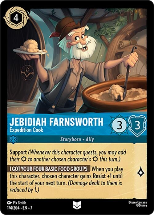 Image for Jebidiah Farnsworth - Expedition Cook (174/204) [Archazia's Island] - Disney Lorcana