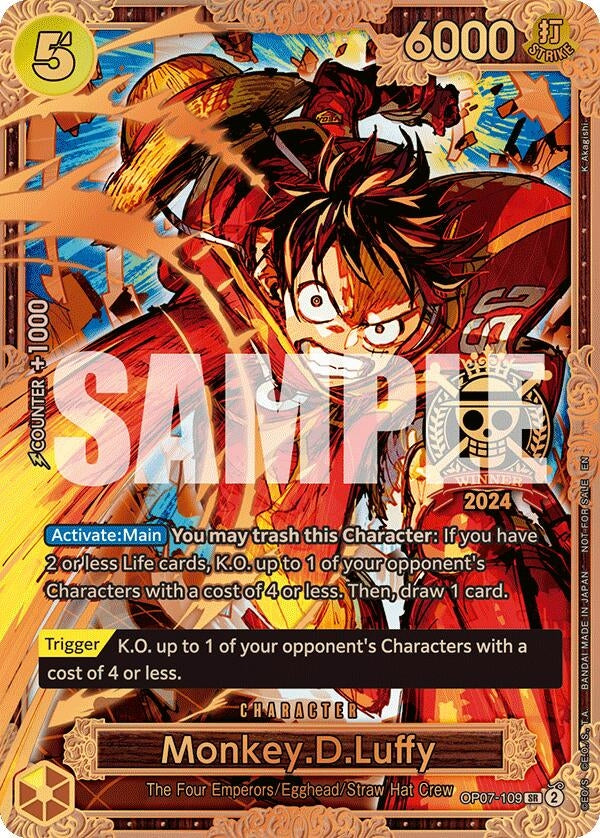 Image for Monkey.D.Luffy (Championship 2024 World Final 3rd Place) (OP07-109) (One Piece Promotion Cards) - One Piece Card Game