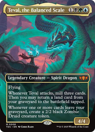 Image for Teval, the Balanced Scale (Borderless) (8) (Commander: Tarkir: Dragonstorm) - Magic: The Gathering