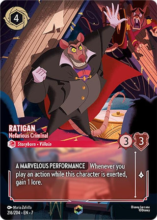 Image for Ratigan - Nefarious Criminal (Enchanted) (216/204) [Archazia's Island] - Disney Lorcana