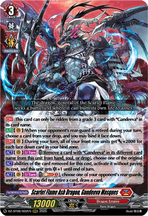 Image for Scarlet Flame Ash Dragon, Gandeeva Masques (DZ-BT06/002EN) [DZ-BT06: Generation Dragenesis] - Cardfight Vanguard