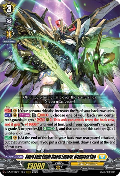 Image for Sword Saint Knight Dragon Emperor, Gramgrace Sieg (DZ-BT06/013EN) [DZ-BT06: Generation Dragenesis] - Cardfight Vanguard