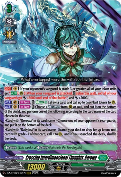 Image for Crossing Interdimensional Thoughts, Rorowa (DZ-BT06/017EN) [DZ-BT06: Generation Dragenesis] - Cardfight Vanguard