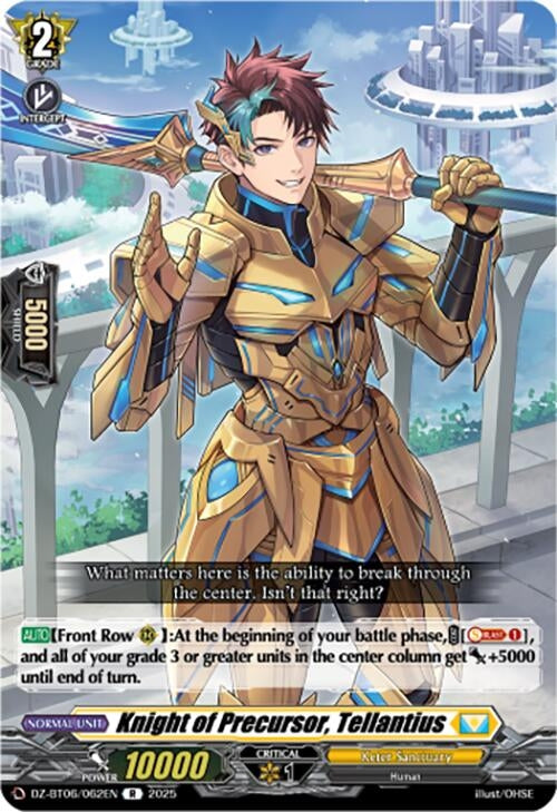 Image for Knight of Precursor, Tellantius (DZ-BT06/062EN) [DZ-BT06: Generation Dragenesis] - Cardfight Vanguard