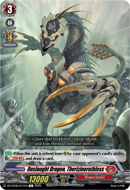 Image for Onslaught Dragon, Therizinoruthless (DZ-BT06/071EN) [DZ-BT06: Generation Dragenesis] - Cardfight Vanguard