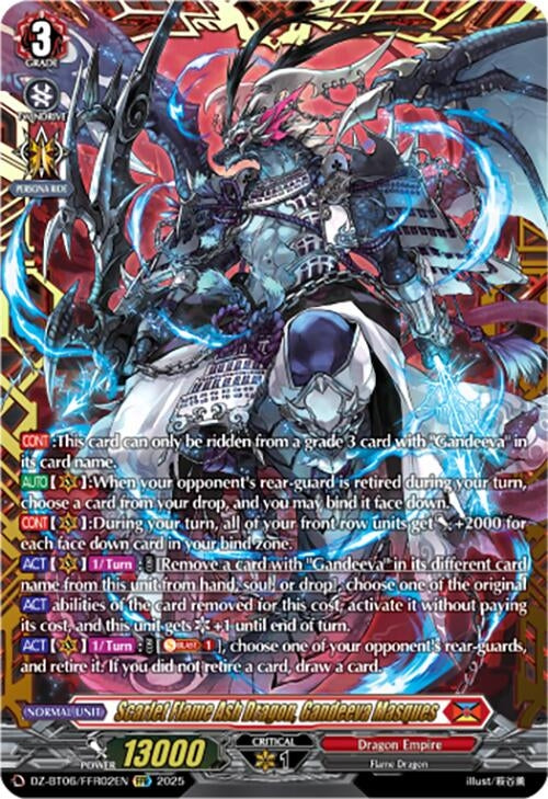 Image for Scarlet Flame Ash Dragon, Gandeeva Masques (FFR) (DZ-BT06/FFR02EN) [DZ-BT06: Generation Dragenesis] - Cardfight Vanguard
