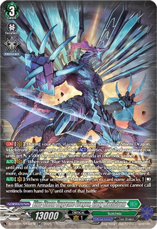 Image for Blue Storm Supreme Dragon, Glory Maelstrom (SR) (DZ-BT06/SR36EN) [DZ-BT06: Generation Dragenesis] - Cardfight Vanguard