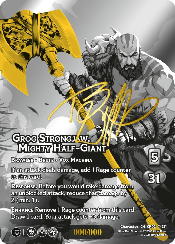Image for Grog Strongjaw, Mighty Half-Giant (Serial Numbered) (7/211) (Critical Role: Heroes of Exandria) - UniVersus
