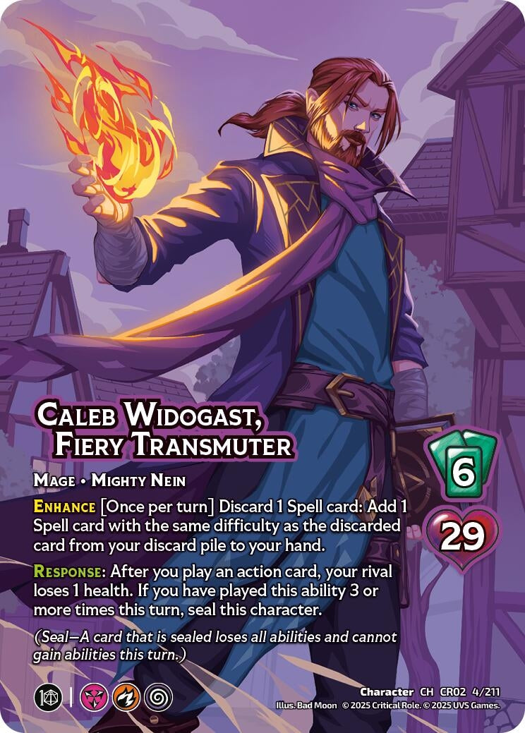 Image for Caleb Widogast, Fiery Transmuter (4/211) (Critical Role: Heroes of Exandria) - UniVersus