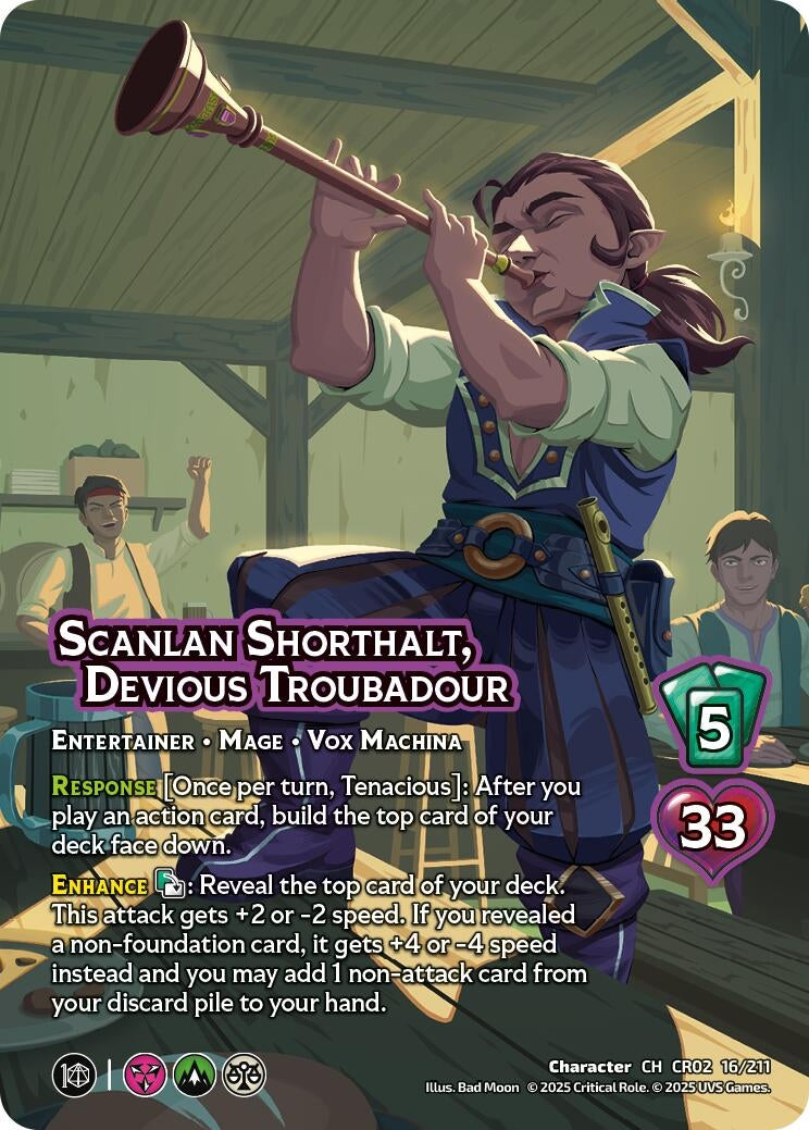 Image for Scanlan Shorthalt, Devious Troubadour (16/211) (Critical Role: Heroes of Exandria) - UniVersus