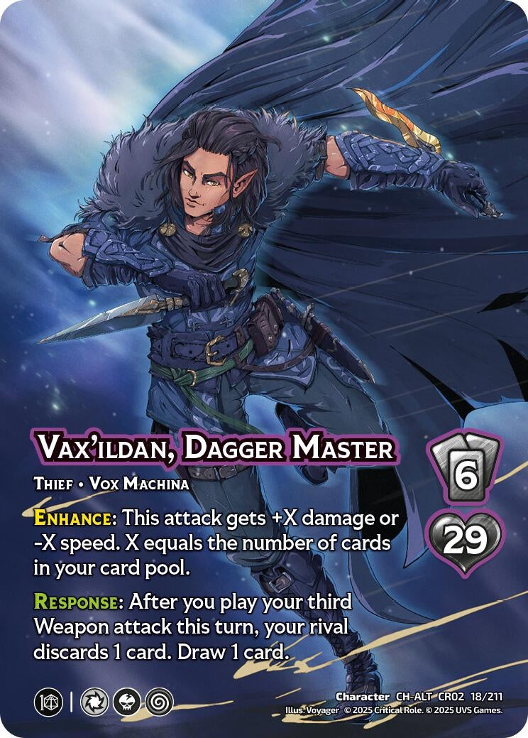 Image for Vax'ildan, Dagger Master (Alternate Art) (18/211) (Critical Role: Heroes of Exandria) - UniVersus