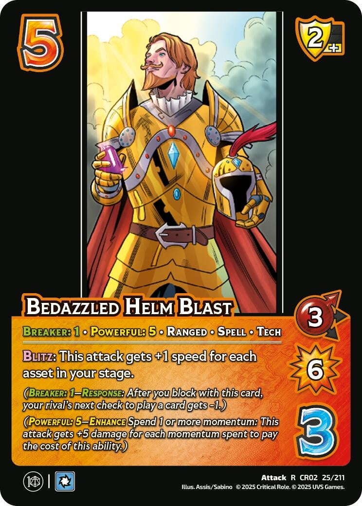 Image for Bedazzled Helm Blast (25/211) (Critical Role: Heroes of Exandria) - UniVersus