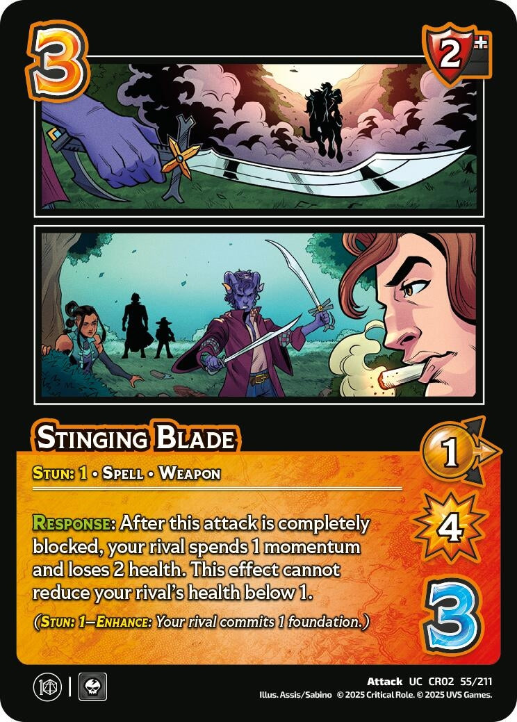 Image for Stinging Blade (55/211) (Critical Role: Heroes of Exandria) - UniVersus