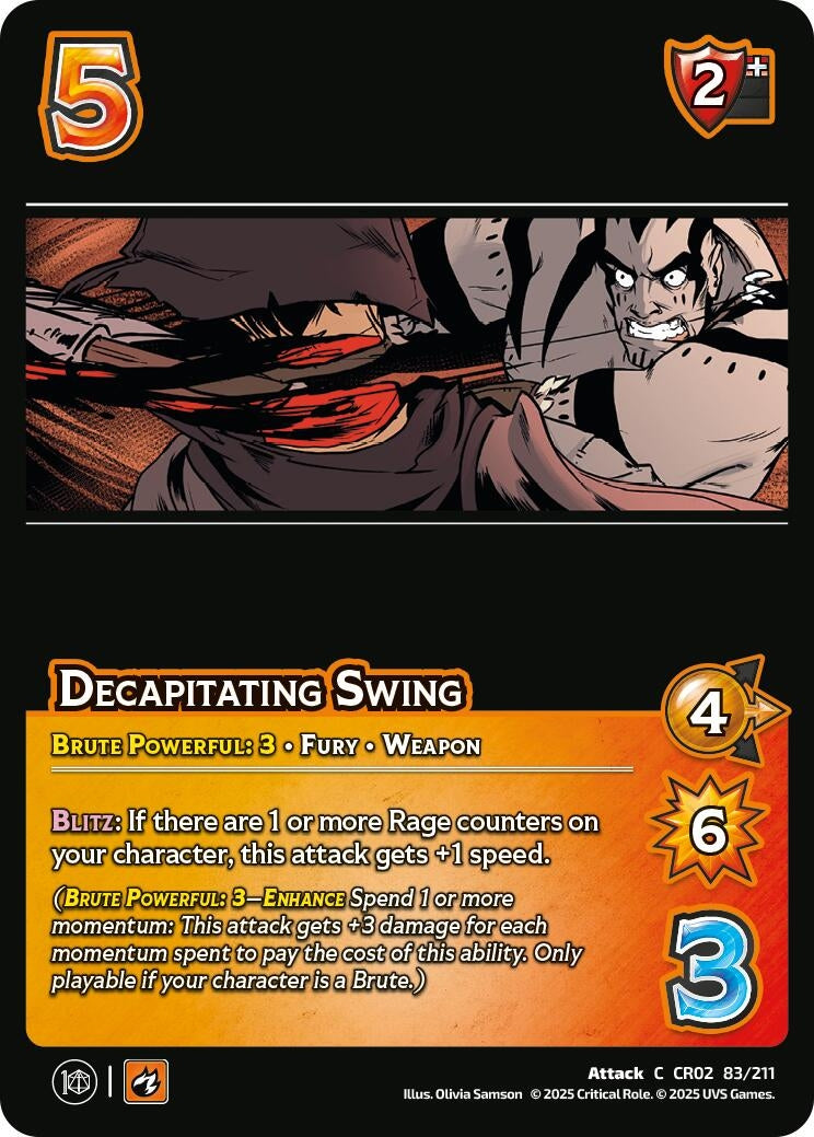 Image for Decapitating Swing (83/211) (Critical Role: Heroes of Exandria) - UniVersus