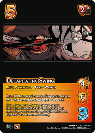 Image for Decapitating Swing (83/211) (Critical Role: Heroes of Exandria) - UniVersus