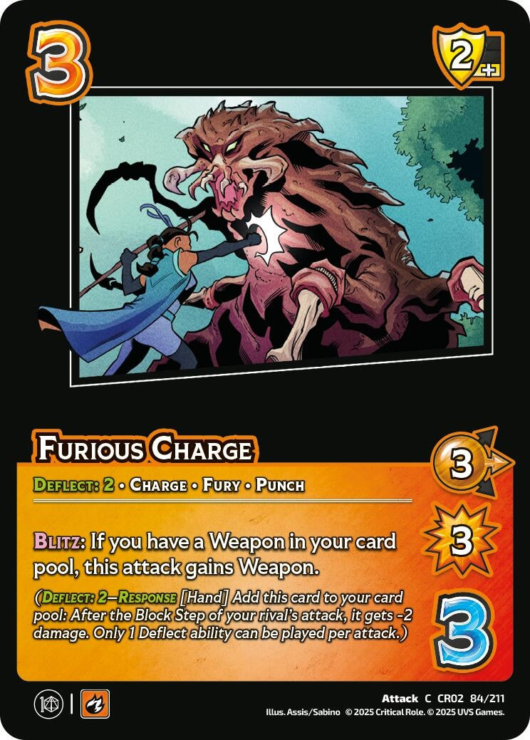 Image for Furious Charge (84/211) (Critical Role: Heroes of Exandria) - UniVersus