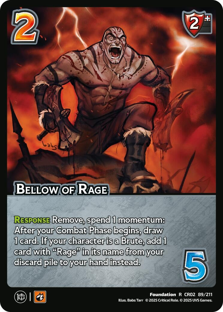 Image for Bellow of Rage (89/211) (Critical Role: Heroes of Exandria) - UniVersus