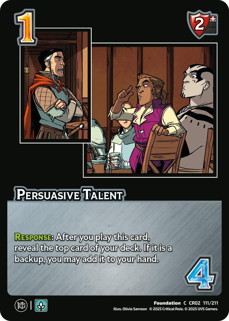 Image for Persuasive Talent (111/211) (Critical Role: Heroes of Exandria) - UniVersus