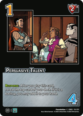 Image for Persuasive Talent (111/211) (Critical Role: Heroes of Exandria) - UniVersus