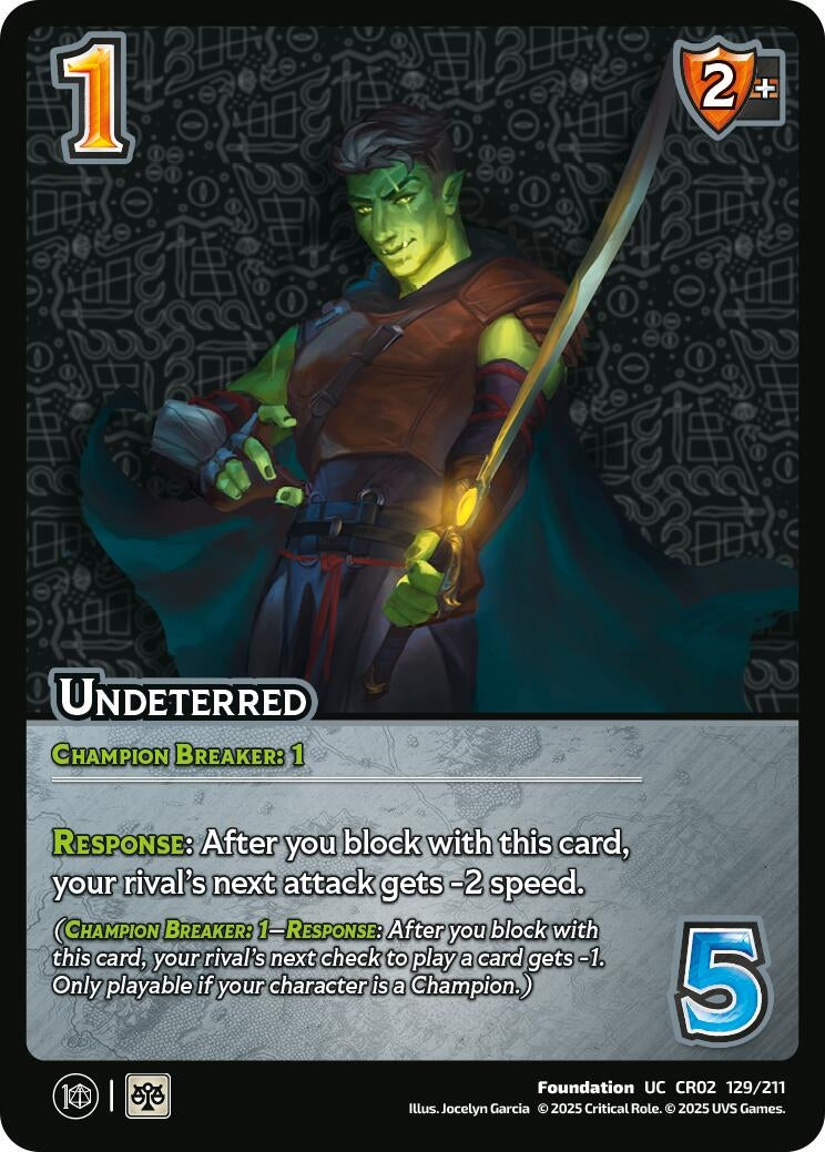 Image for Undeterred (129/211) (Critical Role: Heroes of Exandria) - UniVersus