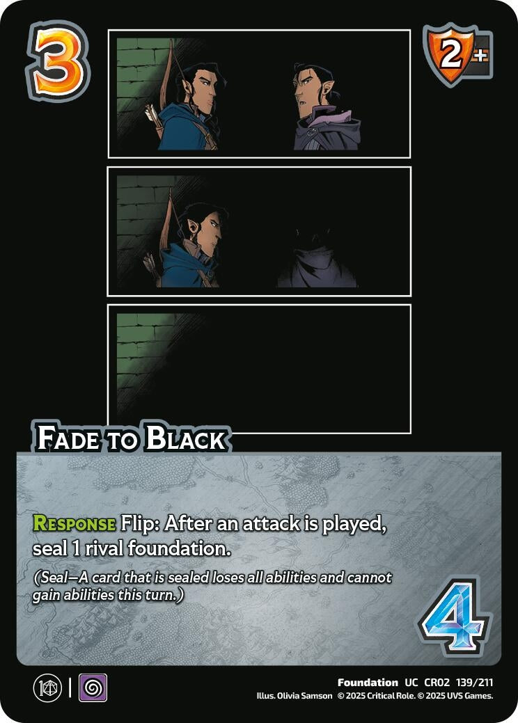 Image for Fade to Black (139/211) (Critical Role: Heroes of Exandria) - UniVersus