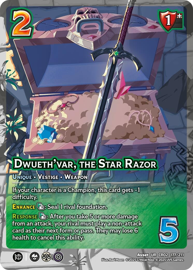 Image for Dwueth'var, Star Razor (177/211) (Critical Role: Heroes of Exandria) - UniVersus